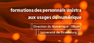 Formations des personnels Unistra aux usages du numériques Formations des personnels Unistra aux usages du numériques